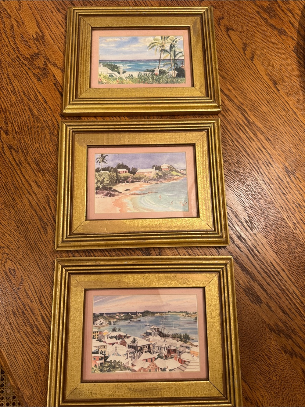 Vintage st/3 Watercolor prints or lithographs Tropical Bermuda Jill Amos Raine